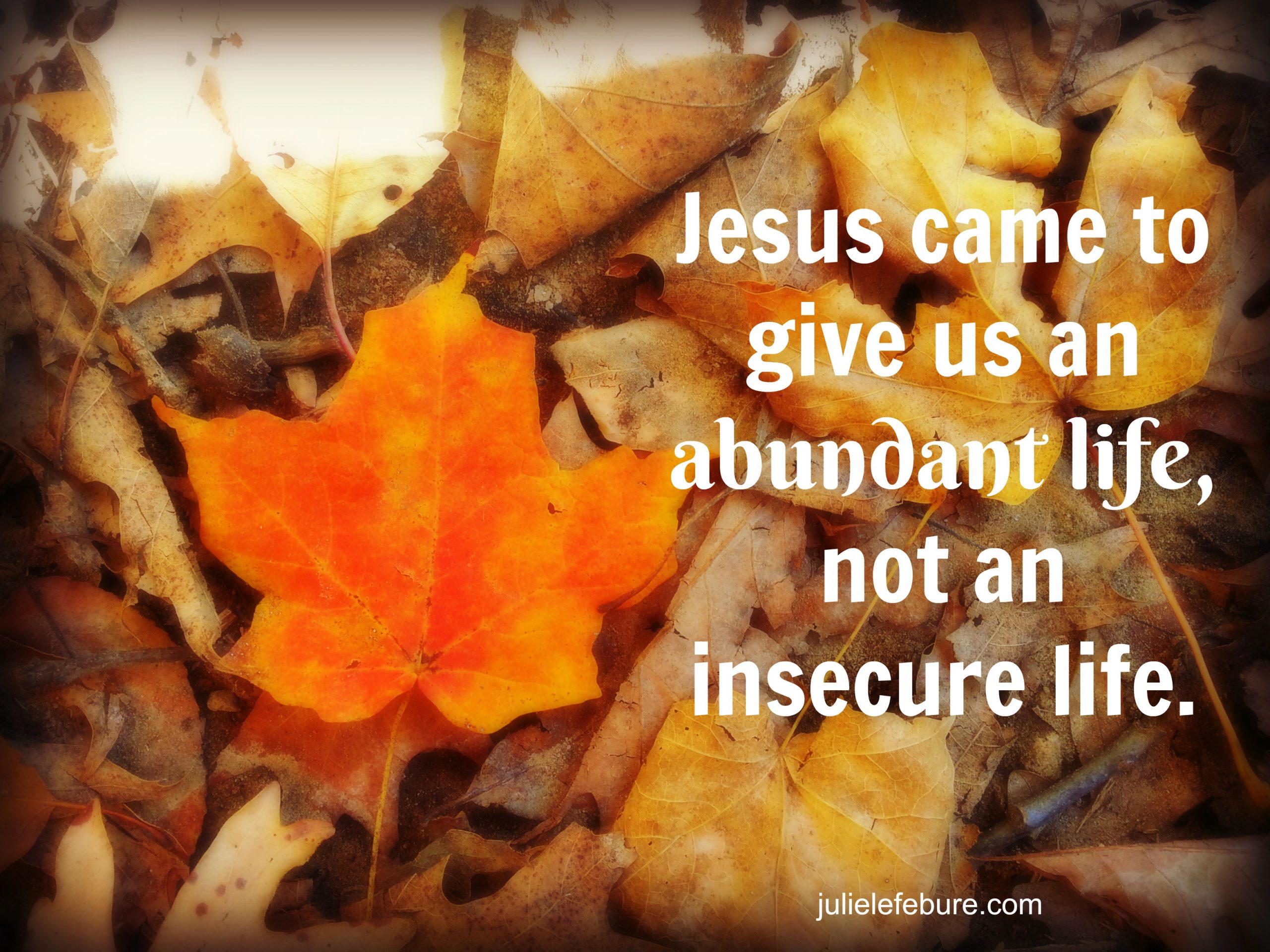 An Abundant Life Or An Insecure Life?