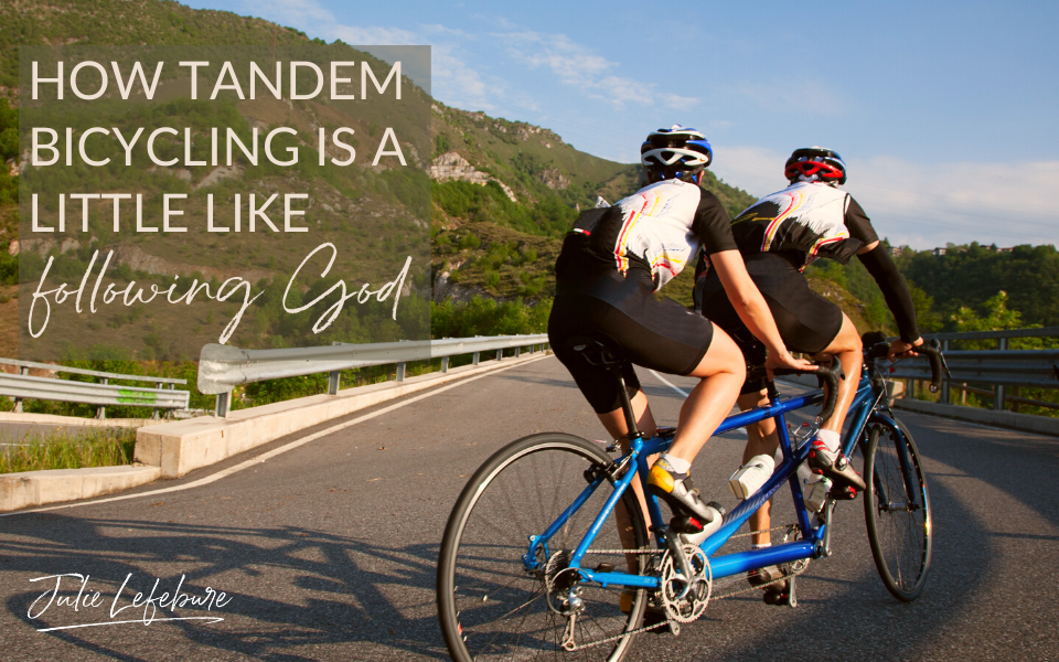How Tandem Bicycling Is a Little Like Following God | man and woman on a tandem bicycle