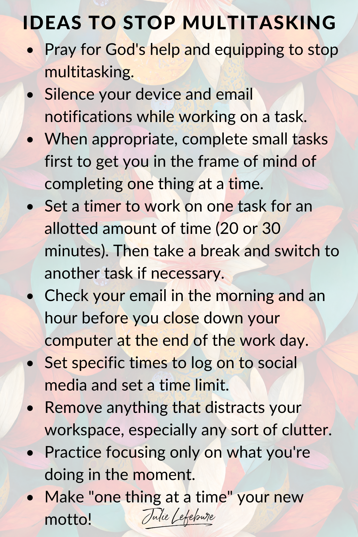 Ideas to Stop Multitasking