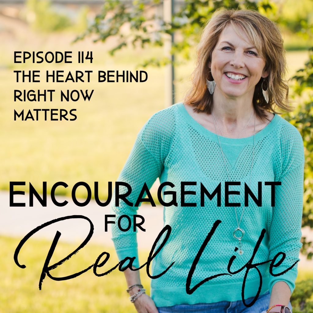 Encouragement for Real Life Podcast, Episode 114, The Heart Behind Right Now Matters